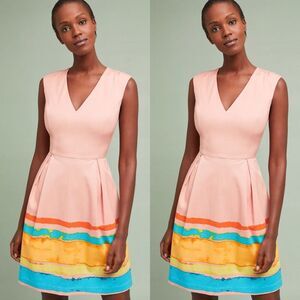 Anthropologie Tracy Reese Painterly Pleated Dress